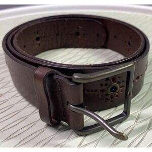 American Eagle Outfitters Y2K‎ Women's Brown Leather Starburst Belt Sz. L-44"